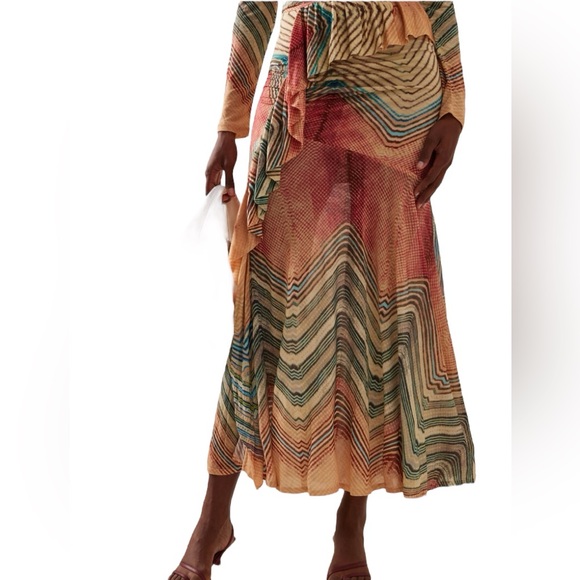 ULLA JOHNSON Alyssa Midi Skirt In Crystal Opal, size S, NWT, $390 - Picture 4 of 12